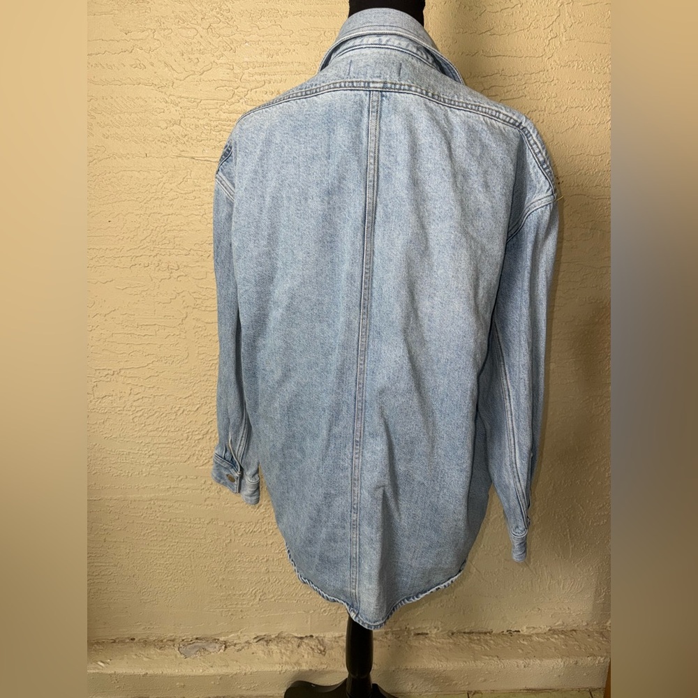 Madewell Boston Cherry‎ Embroidered Denim Shirt Medium Button Up Cotton Top - Picture 8 of 9
